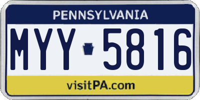 PA license plate MYY5816