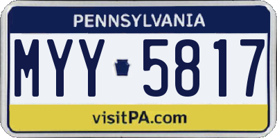 PA license plate MYY5817