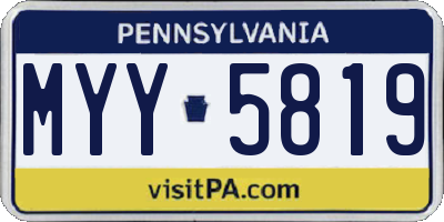 PA license plate MYY5819