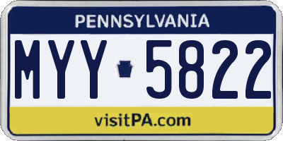 PA license plate MYY5822