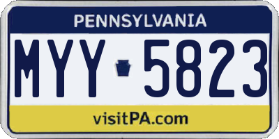PA license plate MYY5823