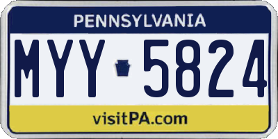 PA license plate MYY5824