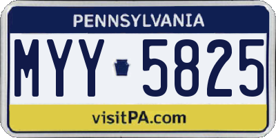 PA license plate MYY5825