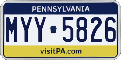 PA license plate MYY5826