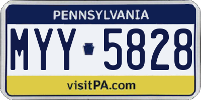PA license plate MYY5828
