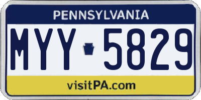 PA license plate MYY5829