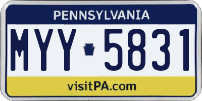 PA license plate MYY5831