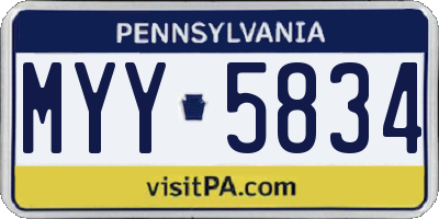 PA license plate MYY5834