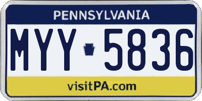 PA license plate MYY5836