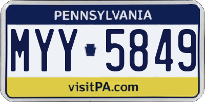PA license plate MYY5849