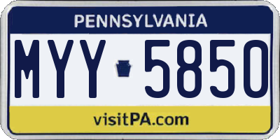 PA license plate MYY5850