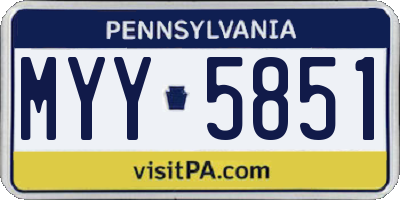 PA license plate MYY5851