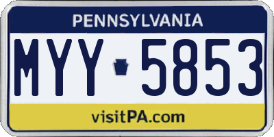 PA license plate MYY5853