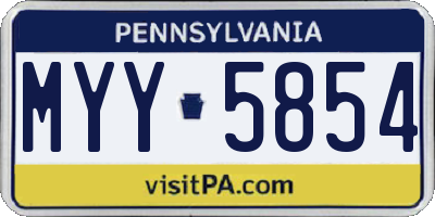 PA license plate MYY5854