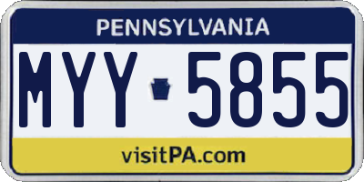 PA license plate MYY5855
