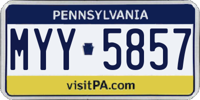 PA license plate MYY5857