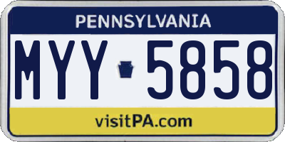 PA license plate MYY5858