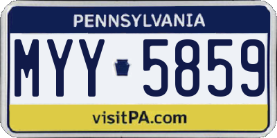 PA license plate MYY5859