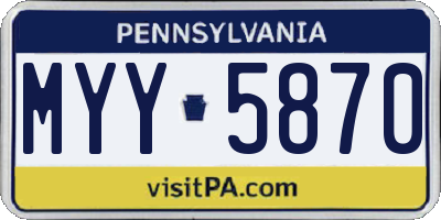PA license plate MYY5870