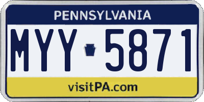 PA license plate MYY5871