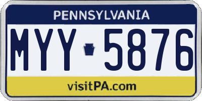 PA license plate MYY5876