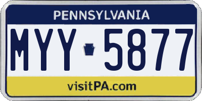 PA license plate MYY5877