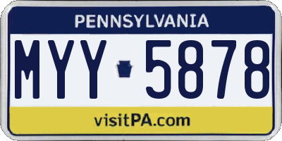 PA license plate MYY5878