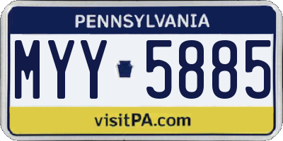 PA license plate MYY5885