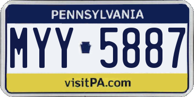 PA license plate MYY5887