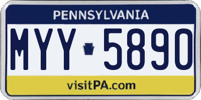 PA license plate MYY5890