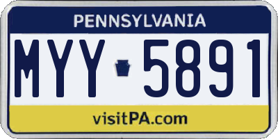 PA license plate MYY5891