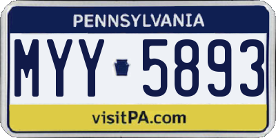 PA license plate MYY5893