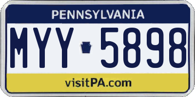 PA license plate MYY5898