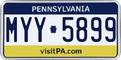 PA license plate MYY5899