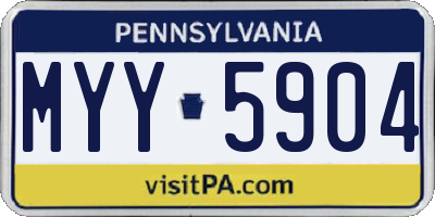 PA license plate MYY5904