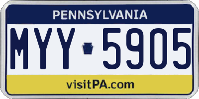 PA license plate MYY5905