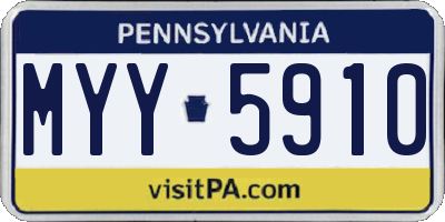 PA license plate MYY5910