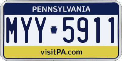 PA license plate MYY5911
