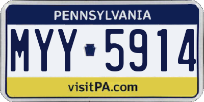 PA license plate MYY5914