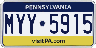 PA license plate MYY5915