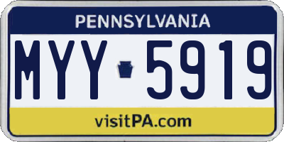 PA license plate MYY5919