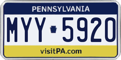 PA license plate MYY5920