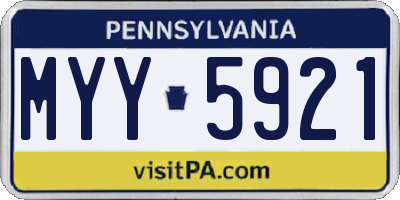 PA license plate MYY5921