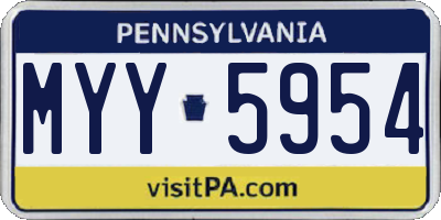 PA license plate MYY5954