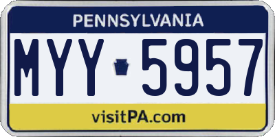 PA license plate MYY5957