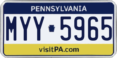 PA license plate MYY5965