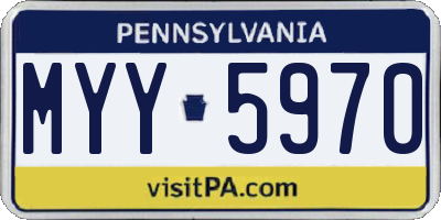 PA license plate MYY5970