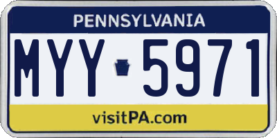PA license plate MYY5971