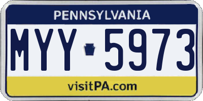 PA license plate MYY5973