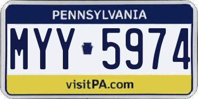 PA license plate MYY5974